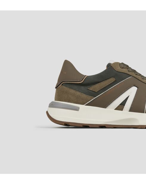 Olijfkleurige leren sneakers Liverpool