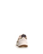 CLUB22 zand/legergroene leren sneakers