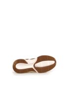 CLUB22 zand/legergroene leren sneakers