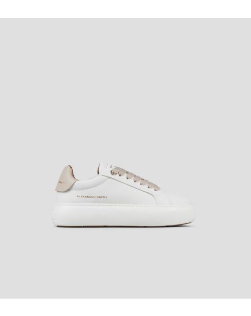 Wit/beige Soho leren sneakers