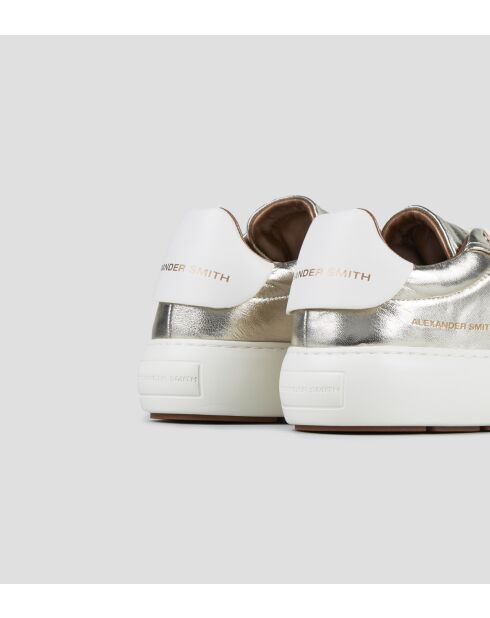 Sneakers Soho aus weißgoldenem Leder