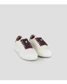 Wit/bordeauxrode Soho leren sneakers