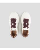 Wit/bordeauxrode Soho leren sneakers