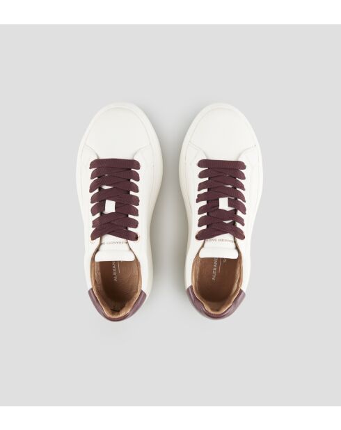 Wit/bordeauxrode Soho leren sneakers