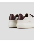 Wit/bordeauxrode Soho leren sneakers