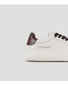 Wit/bordeauxrode Soho leren sneakers