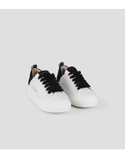 Weiß/schwarze Wembley-Ledersneaker