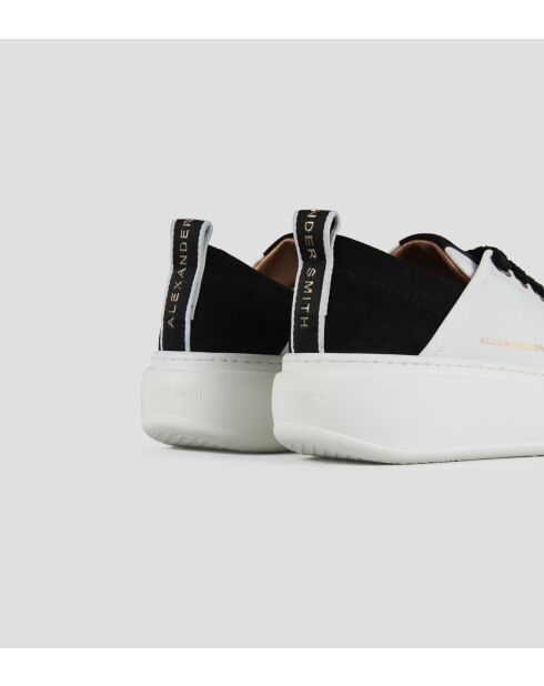 Weiß/schwarze Wembley-Ledersneaker