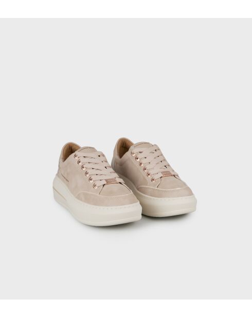 Sneakers Lancaster aus nudefarbenem Leder