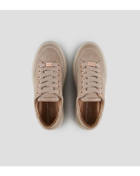 Sneakers Lancaster aus nudefarbenem Leder