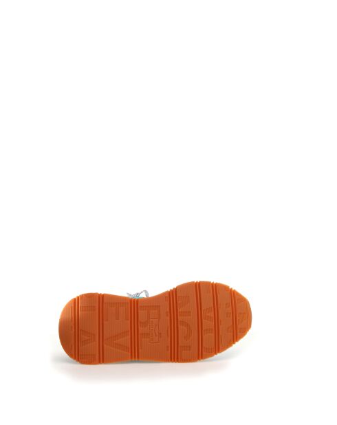 Wolkgrijs/aquablauwe Qwark leren sneakers