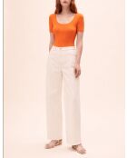 Oranje gebreide top van Pleia