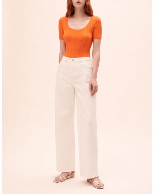Oranje gebreide top van Pleia