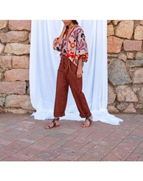 Pantalones Marco de popelina chocolate