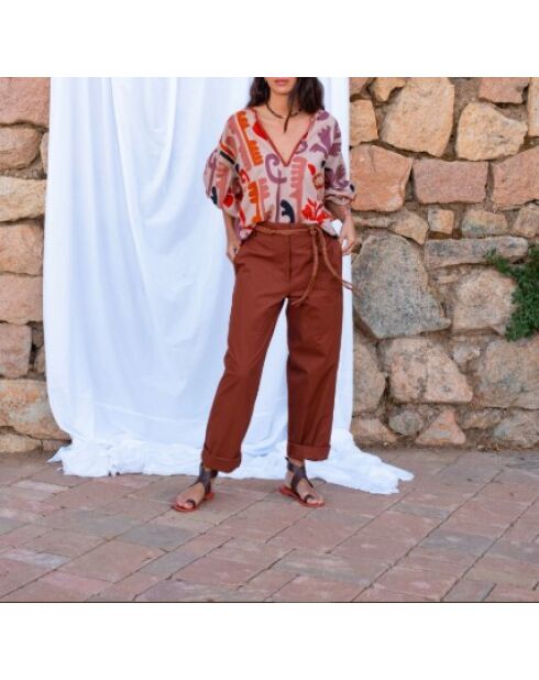 Pantalones Marco de popelina chocolate