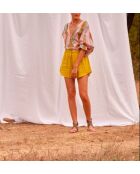 Pantalones cortos Lilou con doble gasa y anís