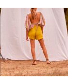 Pantalones cortos Lilou con doble gasa y anís