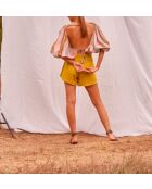 Pantalones cortos Lilou con doble gasa y anís