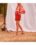 Pantalones cortos Lilou de doble gasa de madera roja