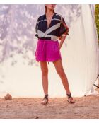 Pantalones cortos Lilou de doble gasa magenta-violeta