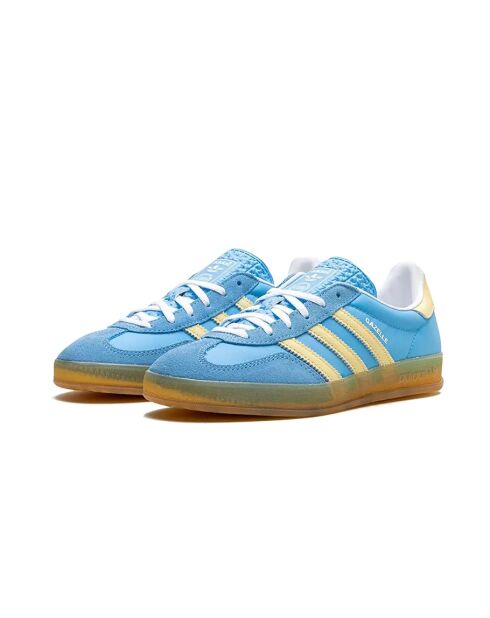 Baskets en cuir Gazelle Indoor bleu/jaune