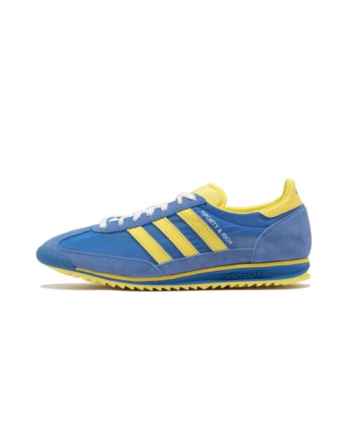 Sneakers SL 72 Sporty & Rich giallo/blu in tela e pelle scamosciata