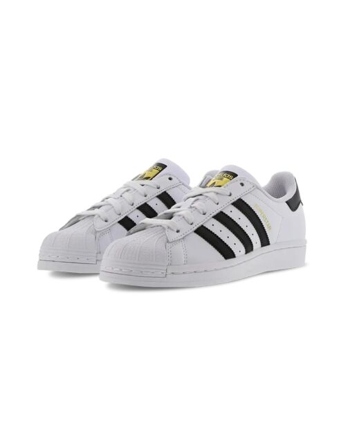 Wit/zwarte Superstar leren sneakers