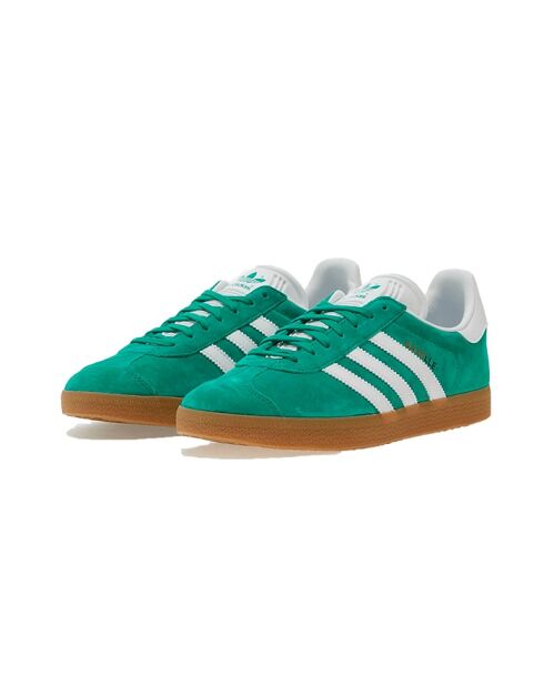 Sneakers Gazelle Court in pelle verde/bianche