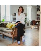 Baskets en cuir suédé Gazelle Indoor bleu fusion