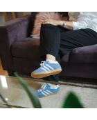 Baskets en cuir suédé Gazelle Indoor bleu fusion