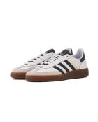 Handball Spezial Sneakers aus gummifarbenem Leder in Weiß/Schwarz