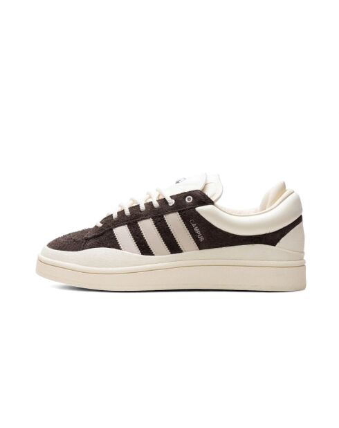 Campus Diepbruin/krijt leren sneakers