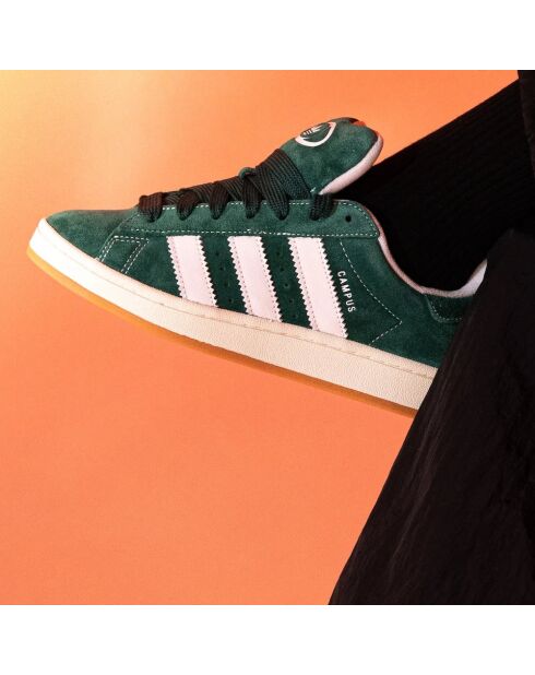 Campus 00s suède sneakers donkergroen/wolkwit