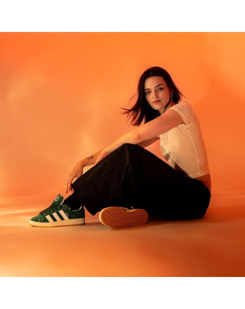 Campus 00s suède sneakers donkergroen/wolkwit