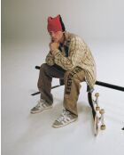 Baskets en cuir suédé Campus 00s gris/blanc