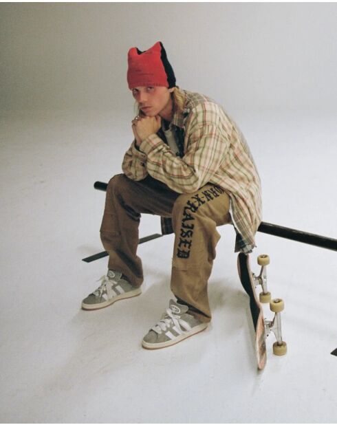 Baskets en cuir suédé Campus 00s gris/blanc