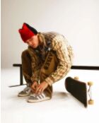 Baskets en cuir suédé Campus 00s gris/blanc