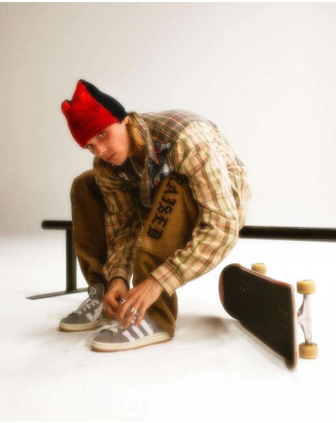 Baskets en cuir suédé Campus 00s gris/blanc