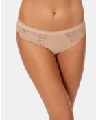 2 beigefarbene Höschen aus Baumwolle und Spitze