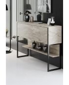Buffet Luxe travertin/noir - 120x80x30 cm
