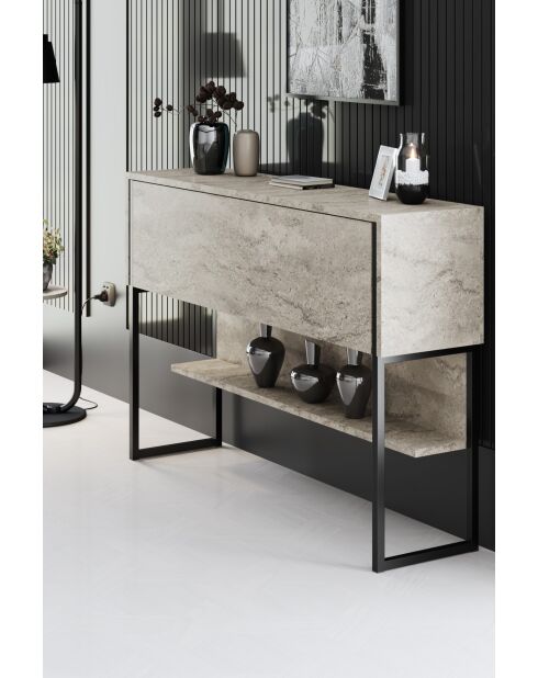 Buffet Luxe travertin/noir - 120x80x30 cm