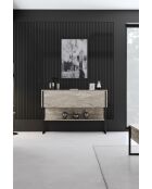 Buffet Luxe travertin/noir - 120x80x30 cm