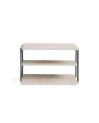 Mesa auxiliar Livon negra/travertino - 50x33x40 cm