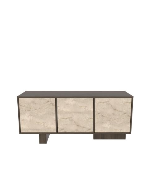Buffet Monaco noyer/travertin - 150x51,5x45 cm