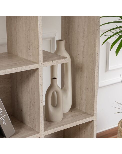 Bibliothèque Manco travertin - 122x188x25,5 cm