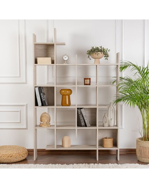 Bibliothèque Manco travertin - 122x188x25,5 cm