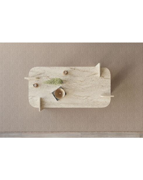 Mesita de travertino Lovge - 120x35x60 cm