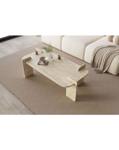 Mesita de travertino Lovge - 120x35x60 cm