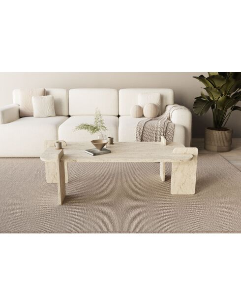 Mesita de travertino Lovge - 120x35x60 cm