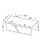 Set de 2 mesas de café Verona P0024623 travertin/nogal rústico - 60-80 x 38,8 x 60 cm